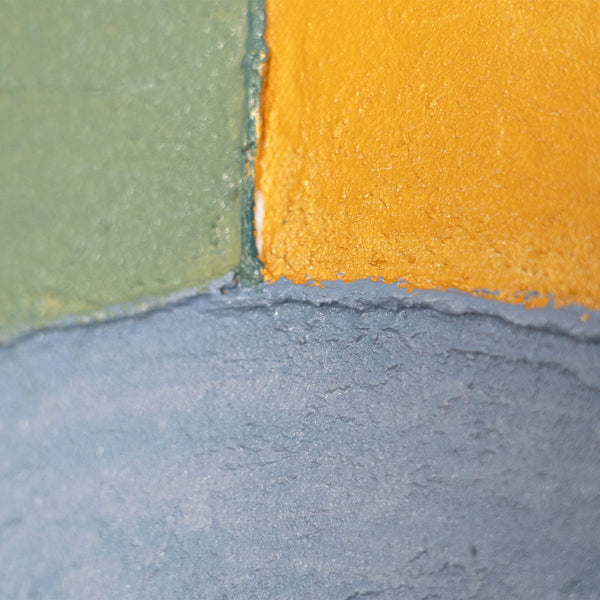 Handgemaltes Acrylbild mit Rahmen „Warme Geometrie“ – Geometrische Wandkunst auf Leinwand