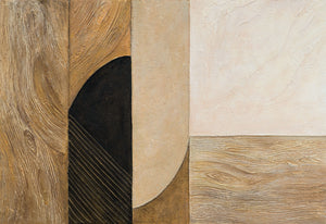 Handgemalte Acrylmalerei mit Rahmen „Natürliche Ornamente“ – Moderne Wanddeko