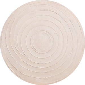 Round abstract acrylic painting "Circular Rhythm" - wall decoration in natural tones