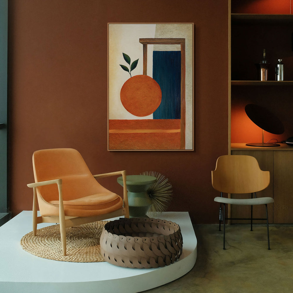 Hand-painted acrylic painting "Fertility Balance" – Abstract wall art with texture