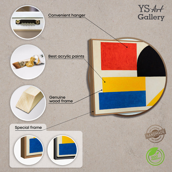 Abstract painting in a frame, geometric wall art "Contrasts"