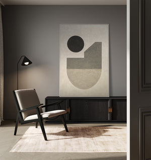 Geometric wall art “Silence of Geometry” – Minimalist hand-painted acrylic painting