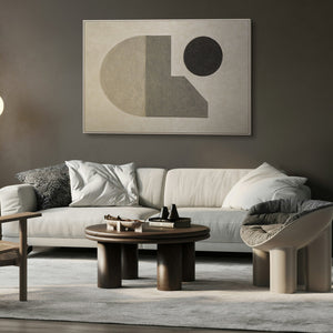 Modern acrylic painting in a frame, geometric canvas painting "Silence of Geometry"