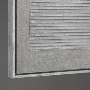 Modern painted pictures in a frame, a calm canvas painting "Grey Chord"