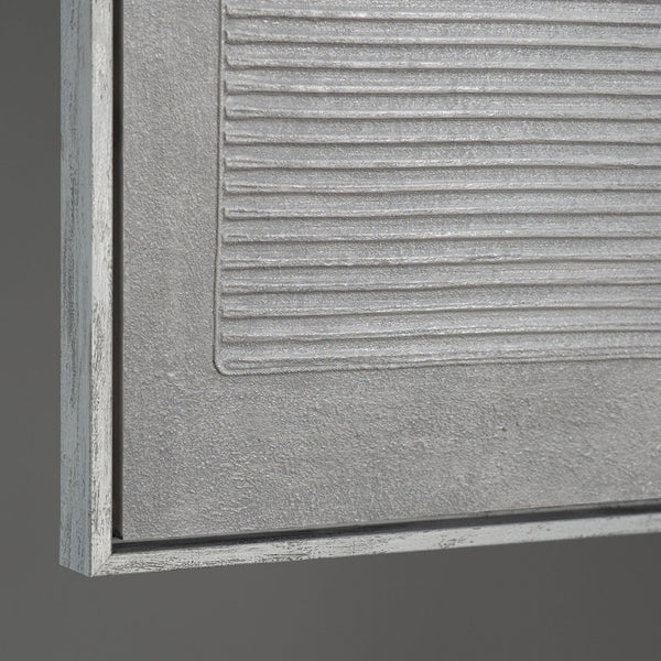 Modern painted pictures in a frame, a calm canvas painting "Grey Chord"