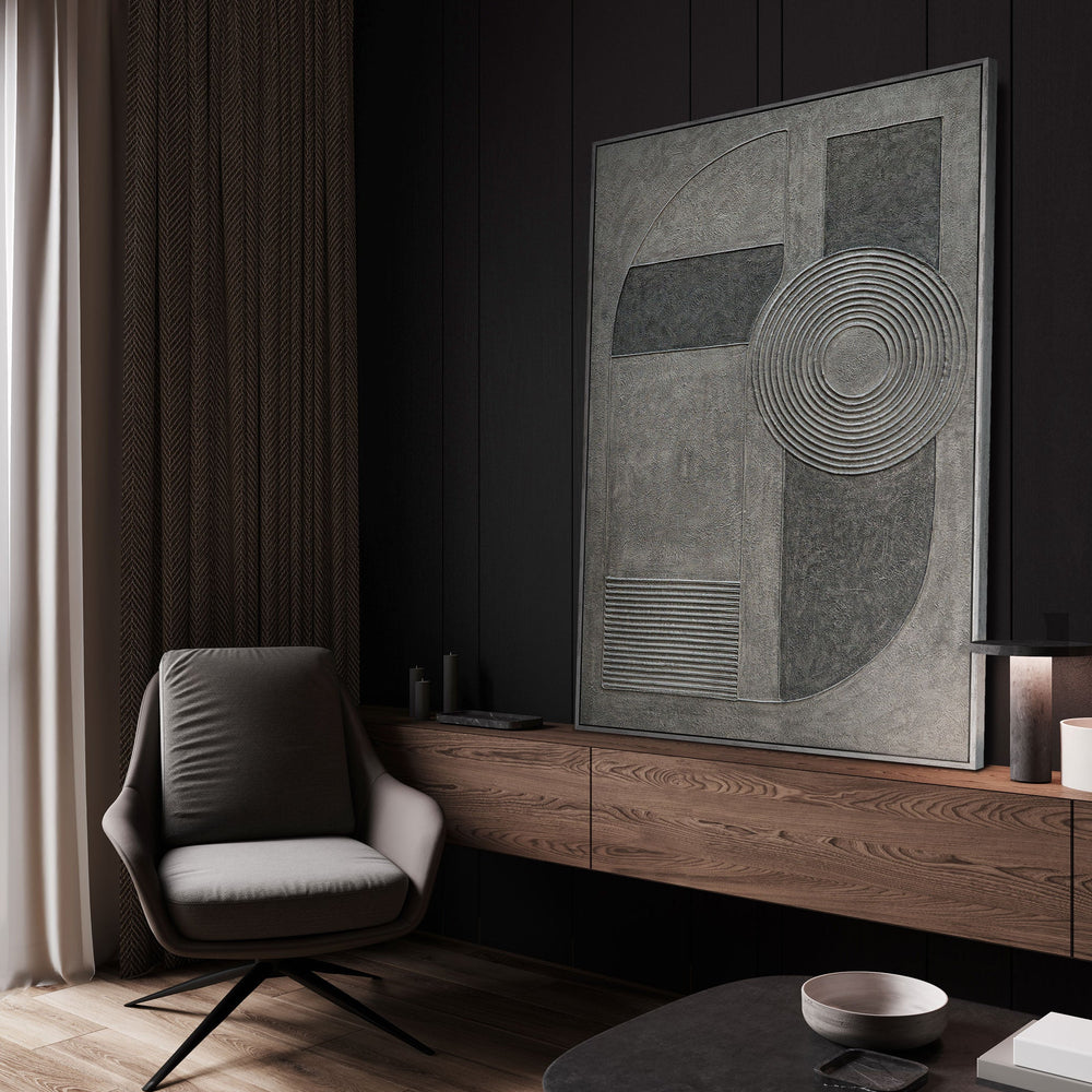 Abstract art canvas "Grey Chord" – Modern wall decor for living room