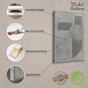 Abstrakte Kunst Leinwand „Grauer Akkord“ – Moderne Wanddeko Wohnzimmer