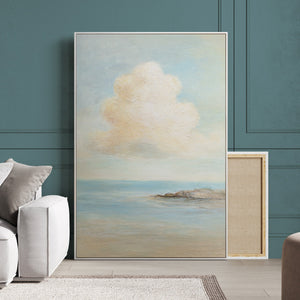 Abstraktes Wandbild in modernem Stil mit feiner Struktur und ruhiger Farbpalette