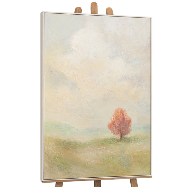 Handgemalte Gemälde auf Leinwand „Warme Weite“ – Moderne Abstrakte Kunst mit Rahmen