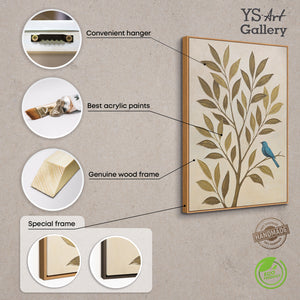 Moderne abstrakte Wandkunst in einem minimalistischen Wohnzimmer