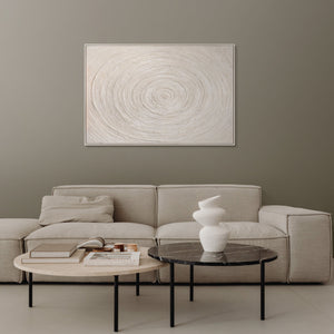 Abstract Wall Art Beige – Textured Painting Modern "Echoes of Time"