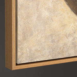 Hand-painted framed paintings – Modern beige wall decor “Duet of Semicircles”