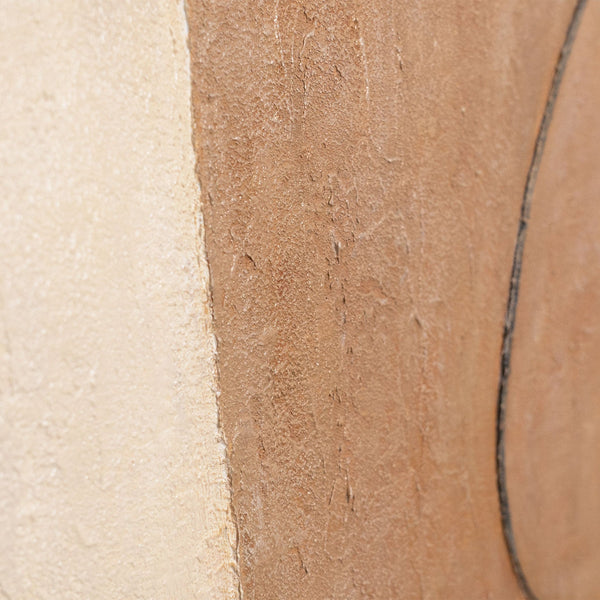 Modern painting in beige and grey with frame – Abstract art “Balance of contrasts”