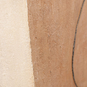 Abstraktes Kunstbild mit kontrastierender Form in Beige und Dunkelgrau