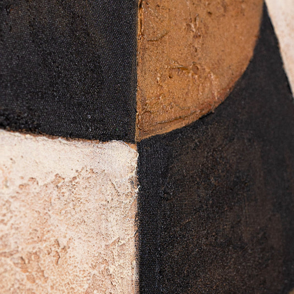 Abstraktes Wandbild mit harmonischen Formen und natürlicher Farbwirkung