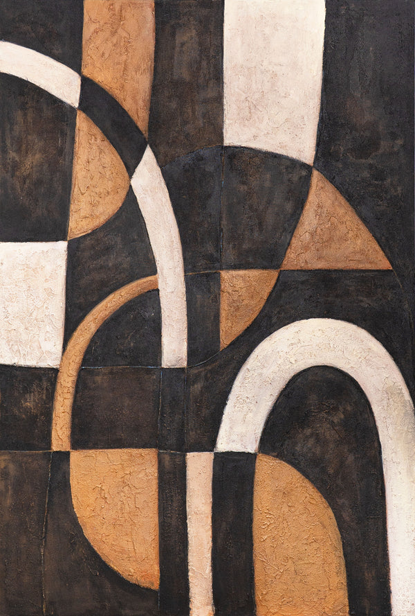 Hand-Painted Geometric Wall Art – Acrylic Painting "Harmony of Curves"
