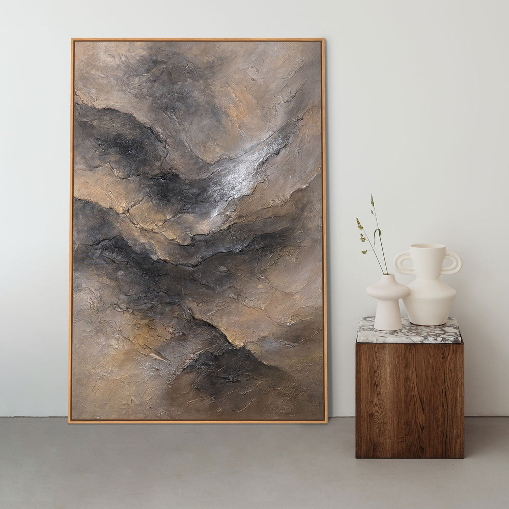 Abstract Painting "Darkness and Dawn" – Exclusive Canvas Art for Living Room