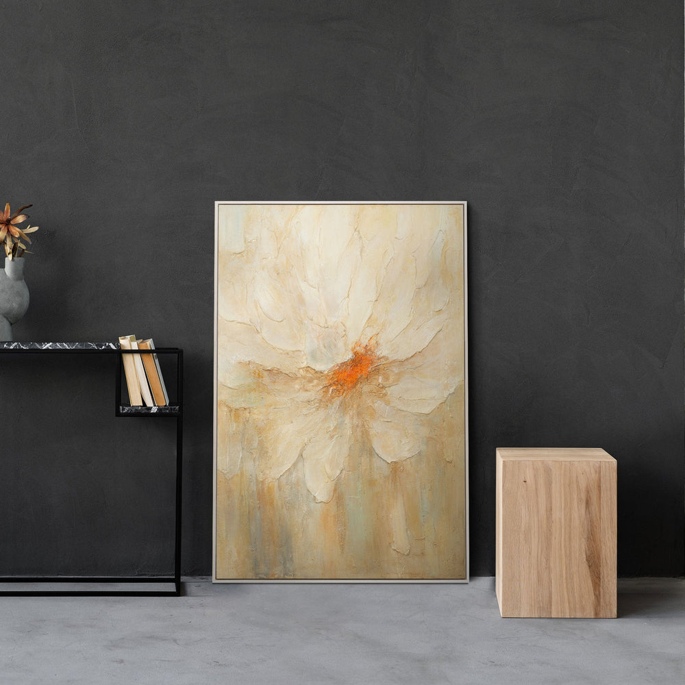 Hand-Painted Painting "Fire Dust" – Abstract Floral Wall Art for Living Room