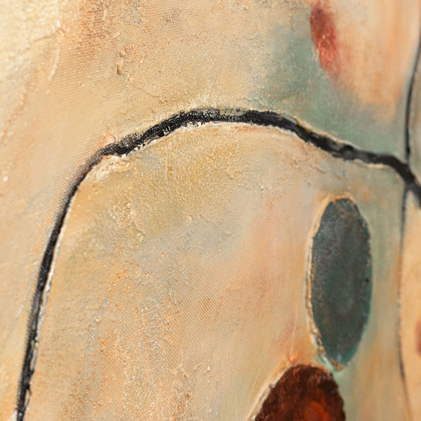 Zeitgenössische abstrakte Wandkunst mit Struktur, minimalistisches Design