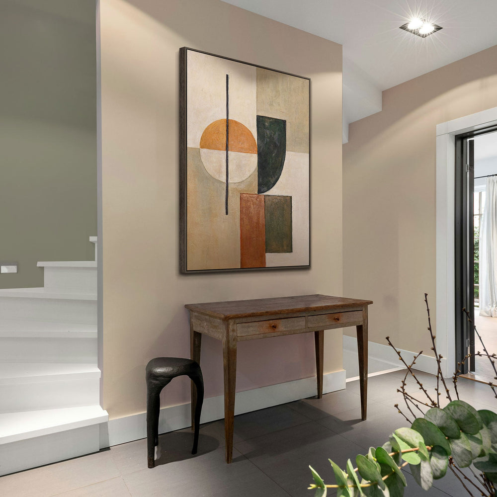 Geometric Abstract Wall Art Framed with Balanced Modern Forms – Quiet Structure