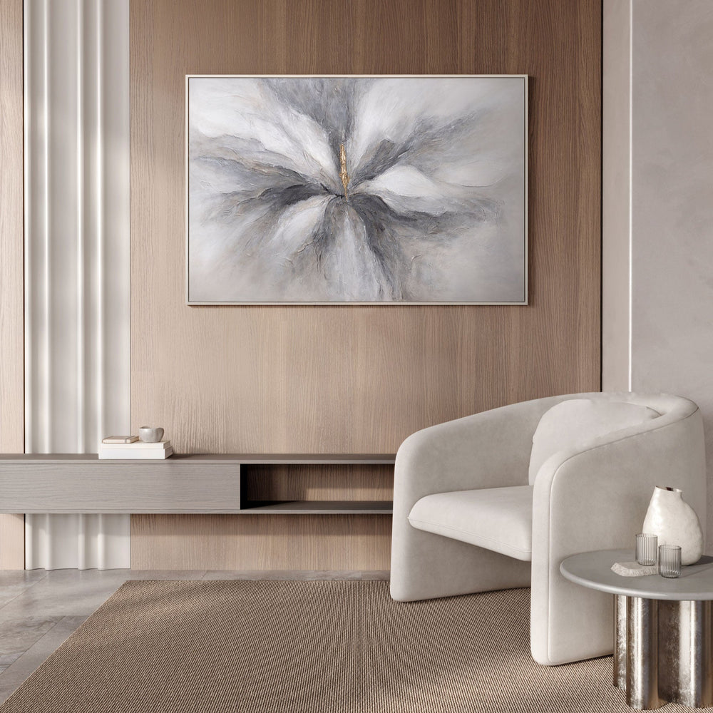 Hand-Painted Acrylic Painting "Golden Moment" – Modern Art on Canvas with Texture