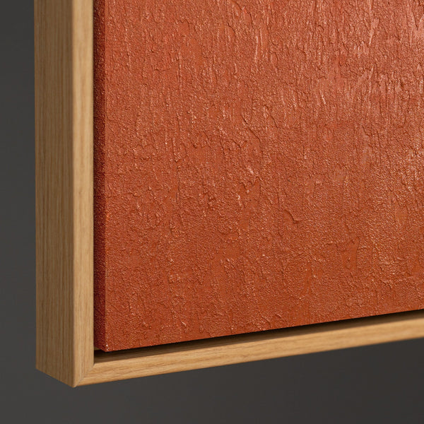 Handgemaltes Acrylbild mit Rahmen „Warme Geometrie“ – Geometrische Wandkunst auf Leinwand