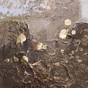 Strukturmalerei Gold Grau Acrylkunst Detail Nahaufnahme