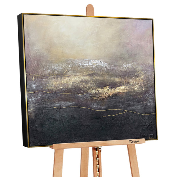 Handmade Abstract Acrylic Painting 'Deception' with Frame – Modern Wall Art
