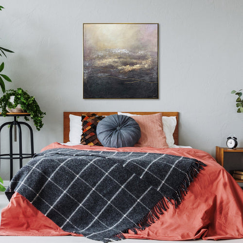 Handmade Abstract Acrylic Painting 'Deception' with Frame – Modern Wall Art
