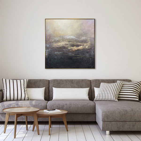 Handmade Abstract Acrylic Painting 'Deception' with Frame – Modern Wall Art
