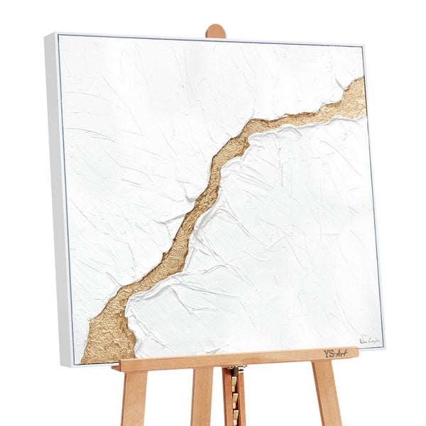 "Handmade Original Painting with Frame 'The Flood' – Canvas Art Decor for Living Room"