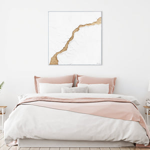 "Handmade Original Painting with Frame 'The Flood' – Canvas Art Decor for Living Room"
