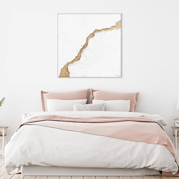 "Handmade Original Painting with Frame 'The Flood' – Canvas Art Decor for Living Room"