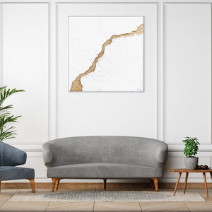 "Handmade Original Painting with Frame 'The Flood' – Canvas Art Decor for Living Room"