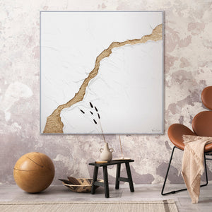 "Handmade Original Painting with Frame 'The Flood' – Canvas Art Decor for Living Room"