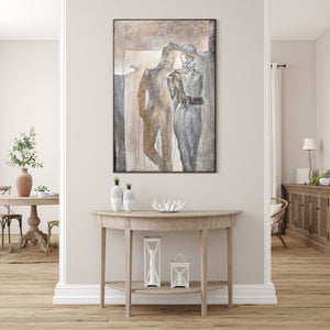 Framed handmade romantic painting "Couple"
