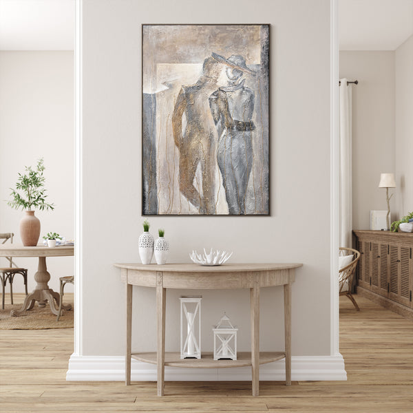 Framed handmade romantic painting "Couple"