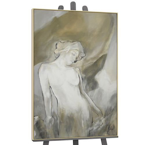 Framed hand painted wall art canvas "Rotterdam"