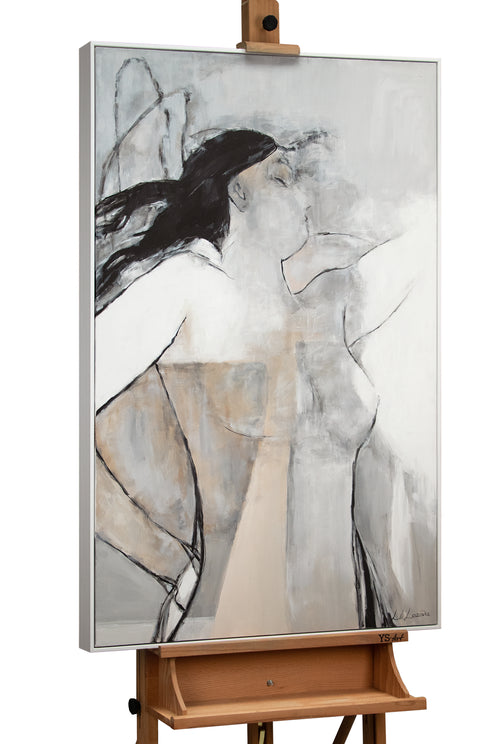 Large abstract wall art with frame “Mechelen”