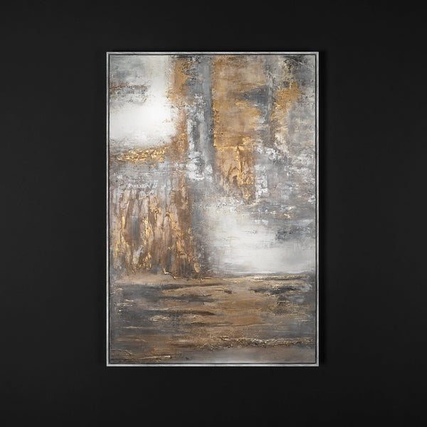 "Dawn" Hand-Painted Acrylic Artwork with Frame – Abstract Canvas for Living Room