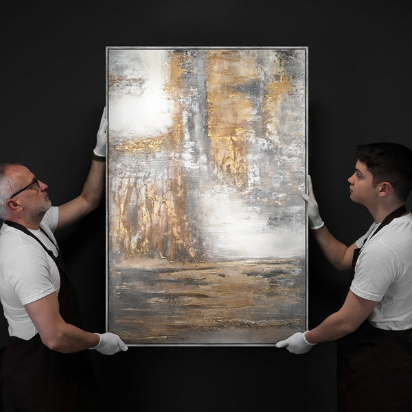 "Dawn" Hand-Painted Acrylic Artwork with Frame – Abstract Canvas for Living Room