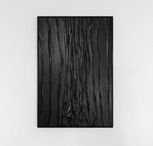 Black textured acrylic painting with frame "Velvet"