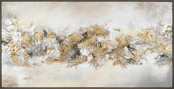 Earth Tone Wall Art – Hand-Painted Abstract Acrylic with Gold Accents on Canvas
