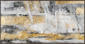 Luxury Gold Painting – Neutral Abstract Acrylic Art with Texture on Canvas