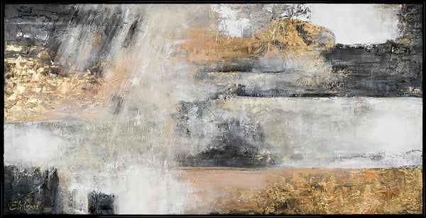 Luxury Gold Painting – Textured Neutral Acrylic Wall Art on Canvas