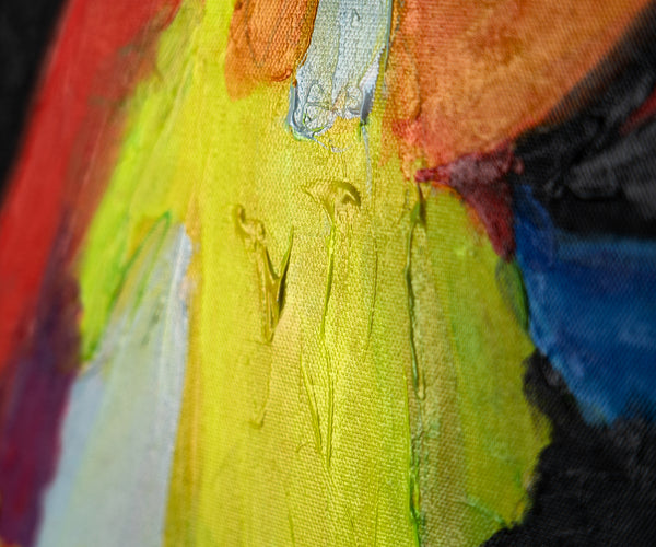 Handmade textured painting with frame "Colors of Love"