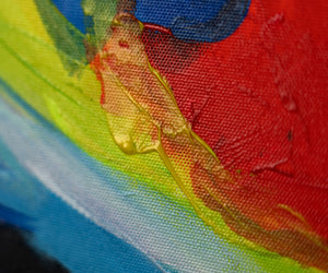 Handmade textured painting with frame "Colors of Love"