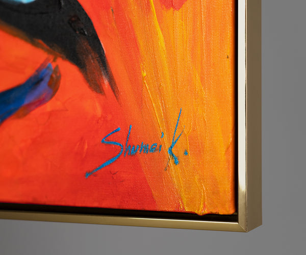 Handmade textured painting with frame "Colors of Love"