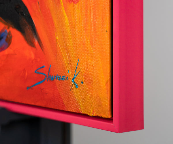 Handmade textured painting with frame "Colors of Love"