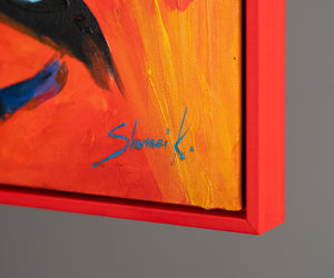 Handmade textured painting with frame "Colors of Love"